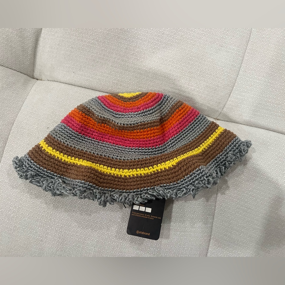 Colorful Striped Knit Beret bucket hat